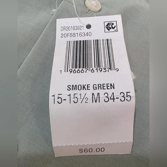 $60 Van Heusen Mens Classic Regular-Fit Stain Shield Stretch Shirt - Picture 5 of 7